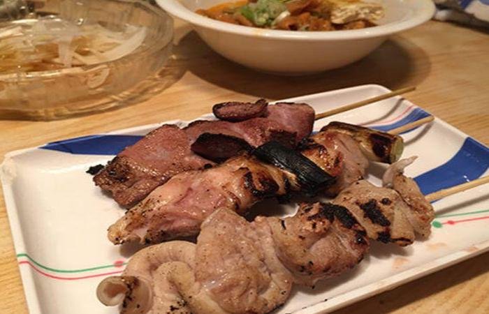 Grilled meat dishes at an izakaya